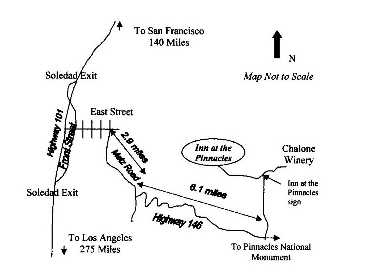 Soledad California Map and directions | Inn at the Pinnacles