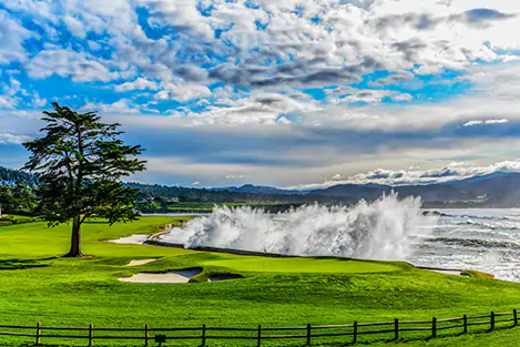 Visit Pebble Beach Resorts, located in Pebble Beach, California - destination offering luxury accommodations, world-class golf courses, and breathtaking coastal vistas.
