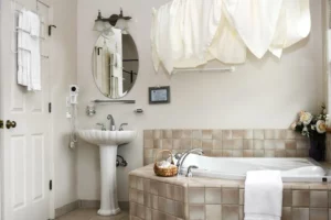 Manzanita Room bathroom with modern fixtures and sleek design.