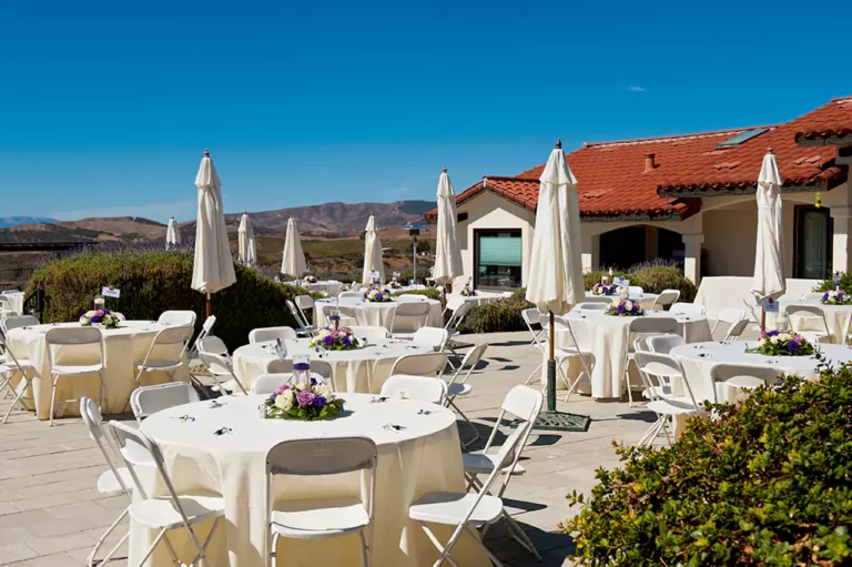 A beautiful wedding reception at Rancho San Juan Winery, a stunning wedding venue.